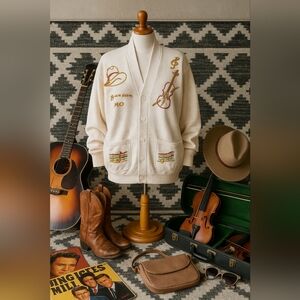 Vintage 1980s Sportswear Musical Branson Missouri Sweatshirt Cardigan Size L/XL